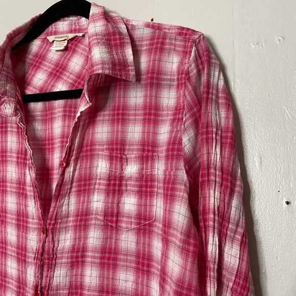 Sundance Women’s Size Large Red White Plaid Button Up Shirt - Picture 7 of 10